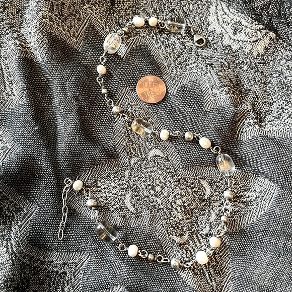 Silpada Vintage Sterling Silver Silver Pearl & Crystal Necklace - Picture 5 of 14